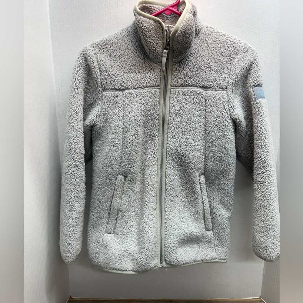 The North Face Fleece Gray Girls Kids Jacket 1/4 Zip Medium 10/12